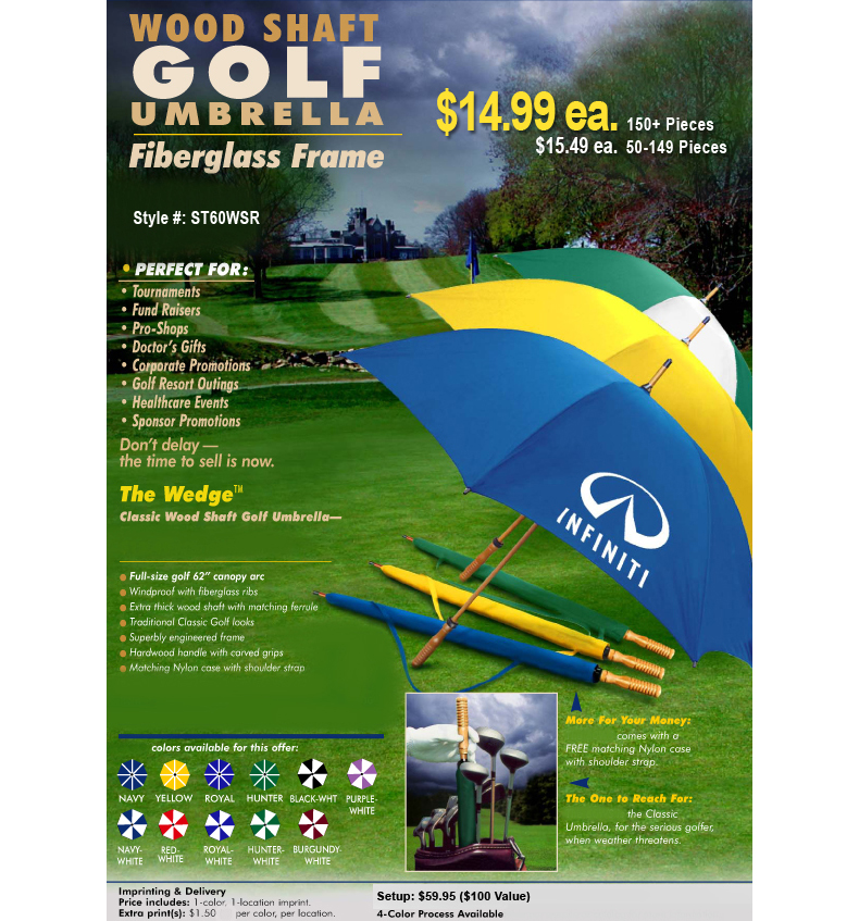 62" Golf Tournament Custom Umbrella 62" Golf Tournament Custom Umbrella